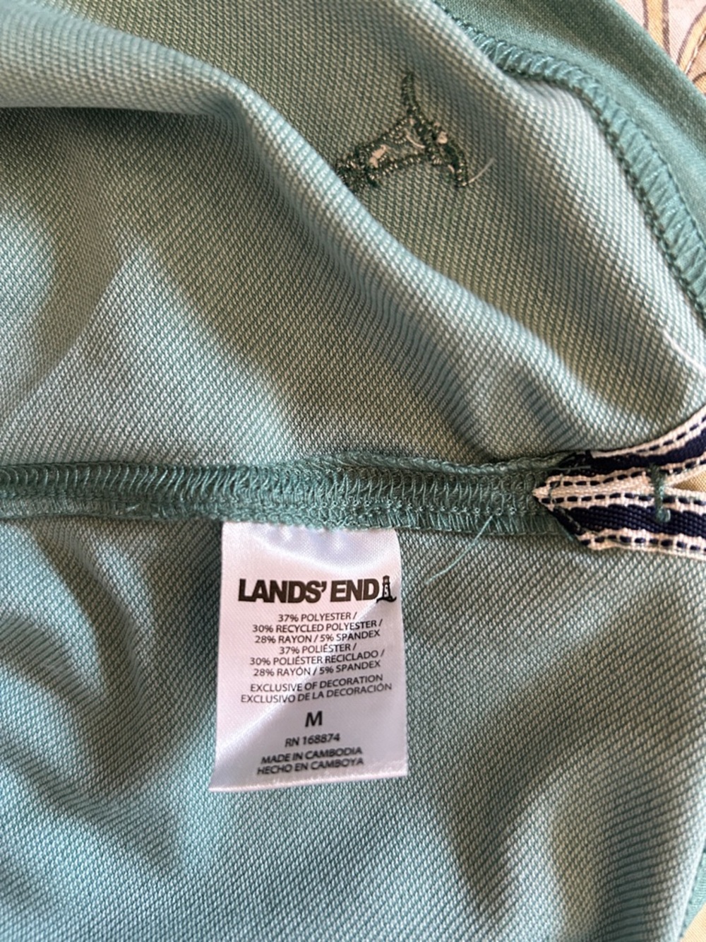 Lands' End Men's Teal Short-Sleeve Crew Tee - Picture 6 of 6